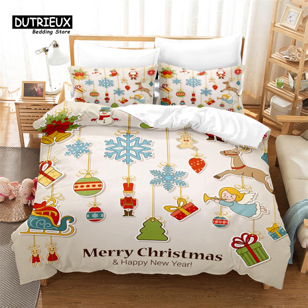 

Рождественский снеговик, комплект постельного белья «Елка», комплект из 3 пододеяльников, мягкий, удобный, дышащий пододеяльник, для декора спальни и гостевой комнаты EU single(135x200cm)