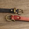 Women's Belt Vintage Crumpled Korean Style Fashion All-Matching Brass Buckle Genuine Leather Jeans Belt Women's