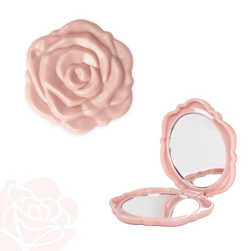 1Pcs Portable Retro Rose Flower Mini Mirror Small Pocket Makeup Mirror Double Sided Hand Mirrors Compact Cosmetic Beauty Tool