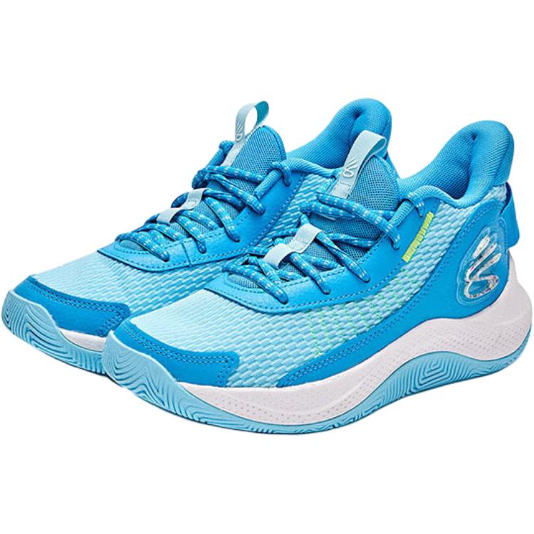 Under Armour Curry 3Z7 GS Capri Modrá Dětské Tenisky High-Vis-Yellow 3026623-401