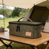 Camping-Kochgeschirr-Tasche 210D Karostoff Isoliert Kochutensilien Reisetasche mit PU-Griff für BBQ-Picknick