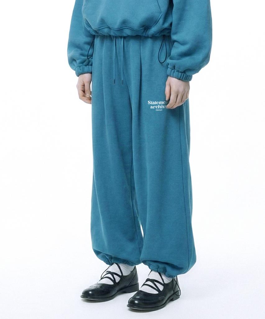 PRINOAR Statement String Single-Pleat Wide Pants - Peacock Green