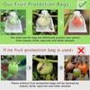 50pcs Fruit Protection Bags Pest Control Anti-Bird Garden Netting Strawberry Bags Mesh Grapes Bag Drawstring Planter Grow Bags