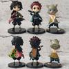 Demon Slayer Zenitsu Tanjirou Nezuko Inosuke 7cm Action Figures Set 6 Piece Set