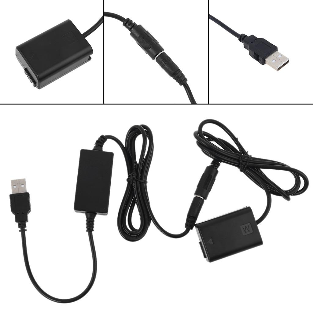 2A  USB to NP-FW50 Power Adapter Dummy Battery for  A7 A7R A7S A7II A7RII