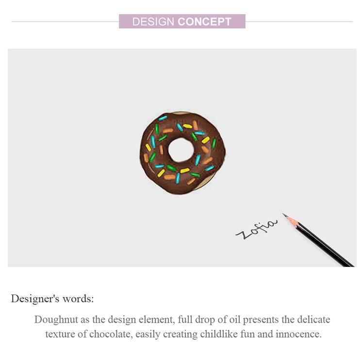 WOSTU Čokoládový donutový korálek 925 Sterling Silver Delicious Dessert Character Charm pro originální náramek