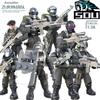 Zusammenbau kleiner menschlicher Modelle mit beweglichen Gelenken Simulation menschlicher Figuren Bausteine Soldaten Militärwaffen Spielzeug