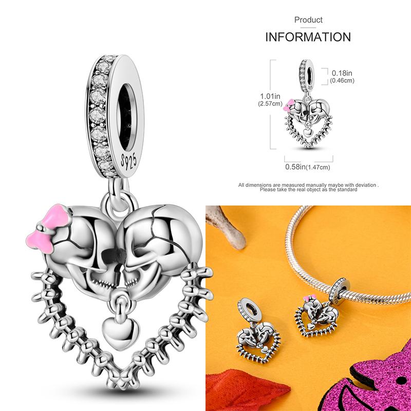 Copper Christmas Halloween Pumpkin Pendant Charms Beads Fit Original Bracelet Necklace For Women Diy