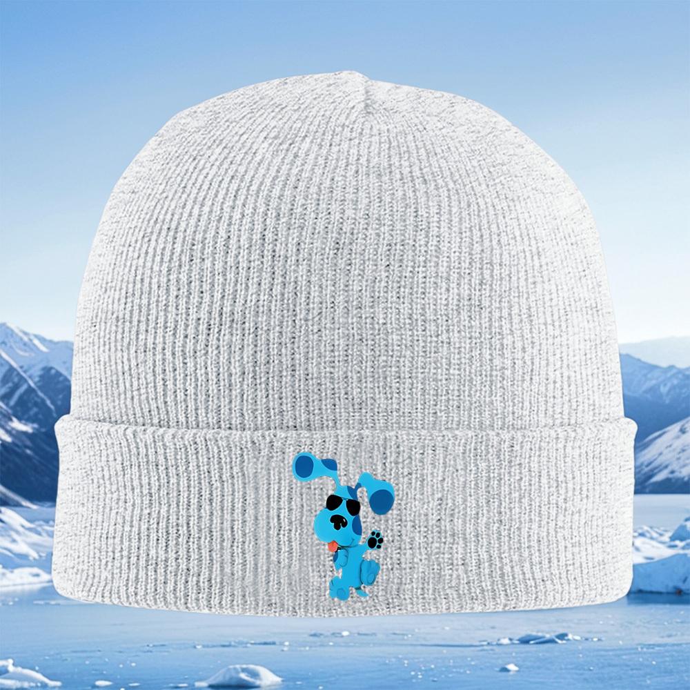 Blue Dog shades paw showing tongue Men Women Unisex Knitted Hat Beanie Pullover Cap Winter Thermal Warm Christmas Outdoor Cyclin