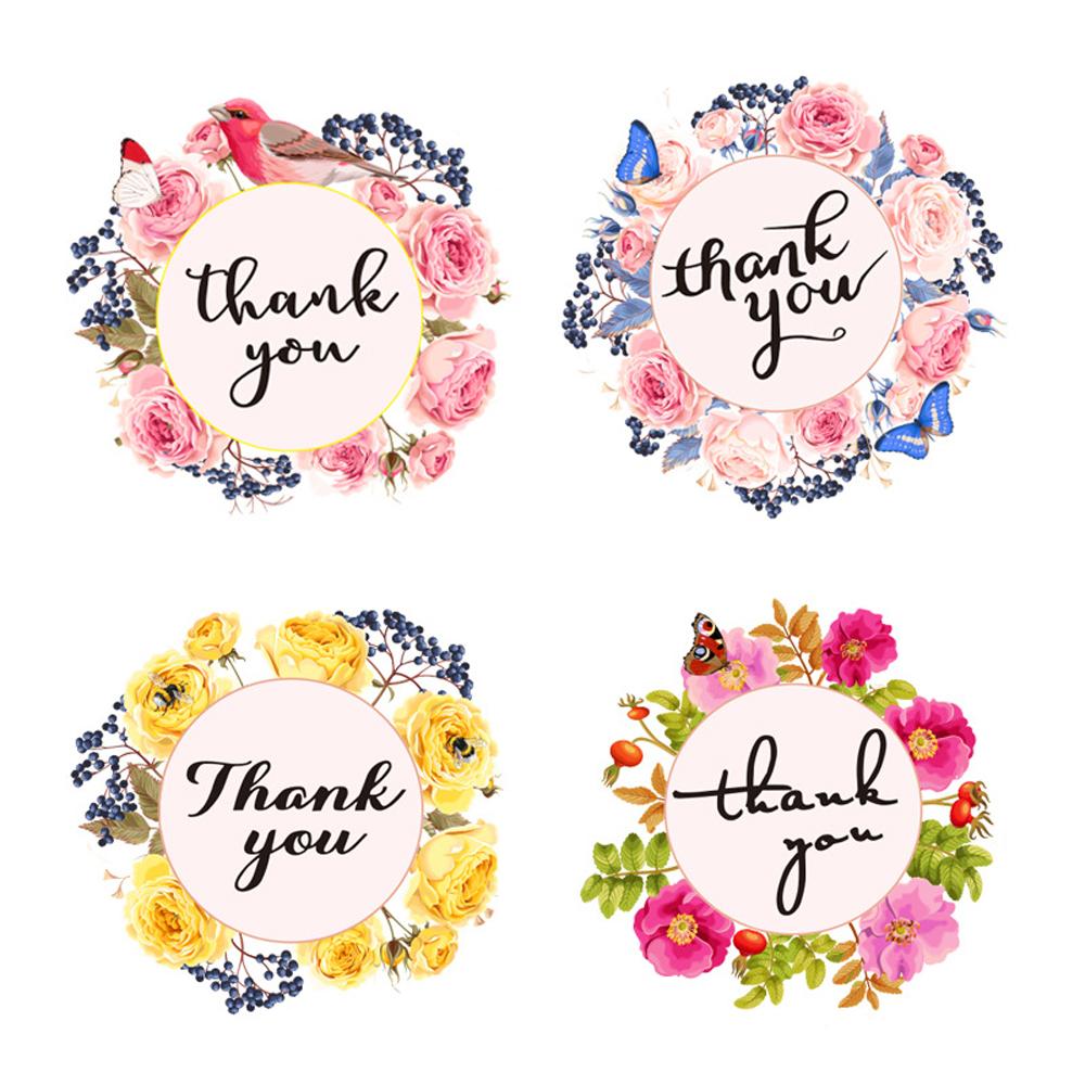 100-500pcs Heart Thank You Sticker Wedding Party Festival Favors Paper Sticker Decorative Envelope Package Seal Sticker Stickers