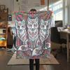 1PC Bohemian Art Animals Print FlAannel Blanket, High quality Comfortable for All Seasons, Home Decor, Warmth and Comfort