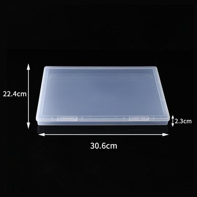 Cross-Border Flat Box Pp Transparent Plastic Storage Box Puzzle Brush Storage Box Desktop File Bill Organizing Box