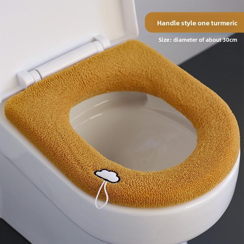 Cloud Embroidery Pattern Thicken Toilet Seat Cover Cushion Pad Washable Bathroom