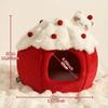 Pet Cave Bed Small Dog House Accessories Compact Thicken Cushion Semi Enclosed Puppy Kennel