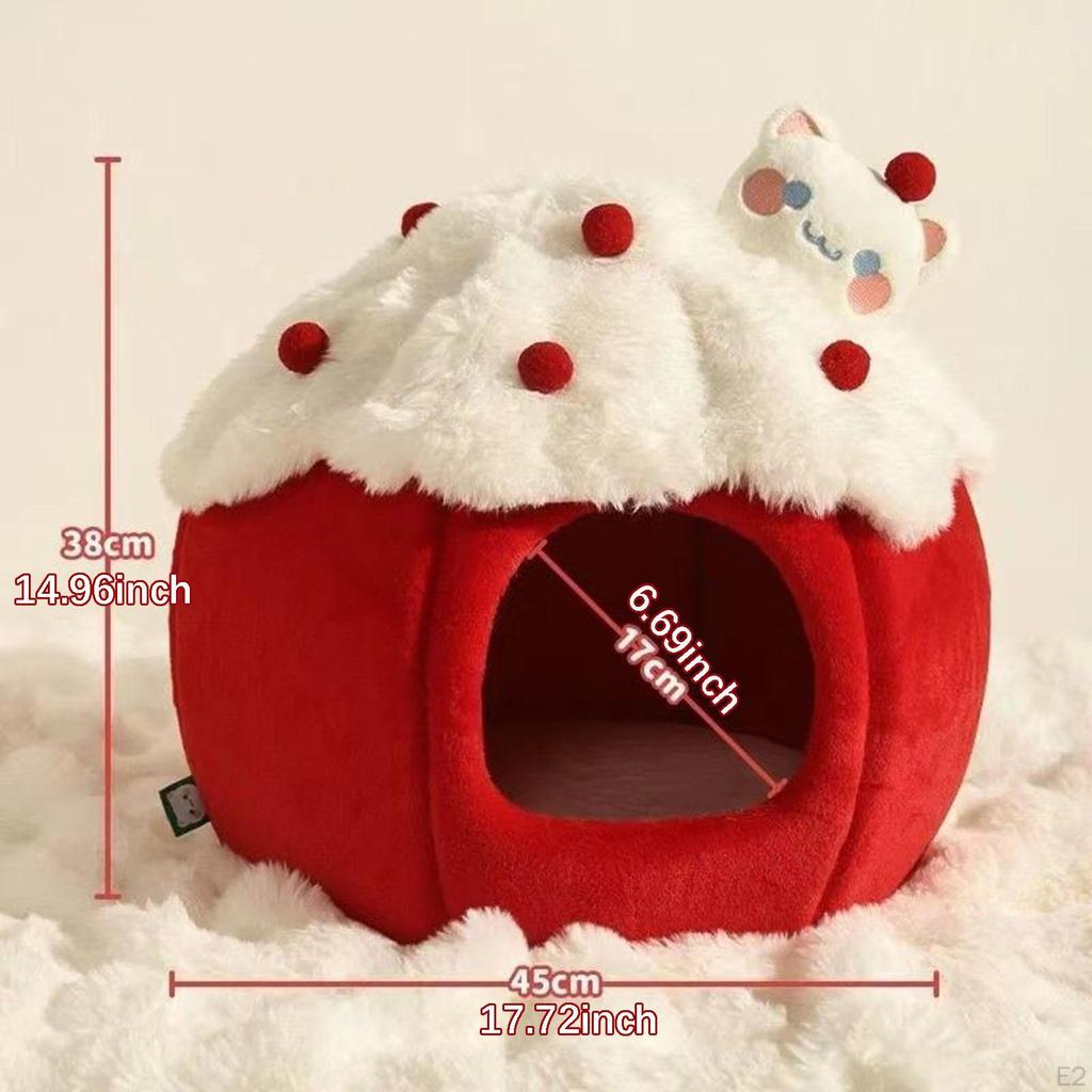 Pet Cave Bed Small Dog House Accessories Compact Thicken Cushion Semi Enclosed Puppy Kennel