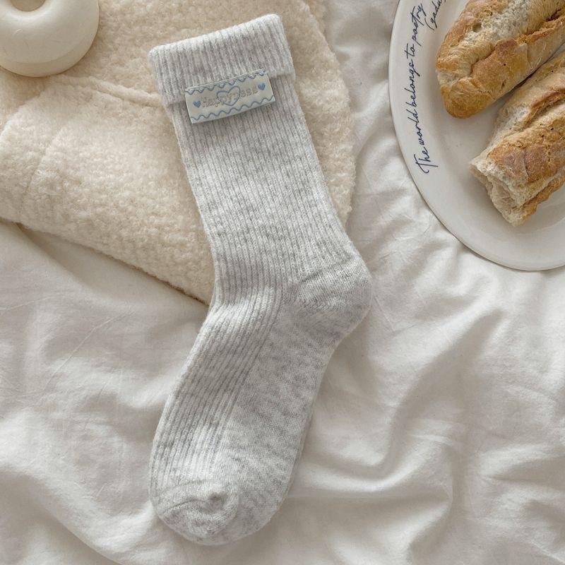 Ladies Autumn and Winter New Warm Delicate Flanging Tube Stack Socks