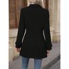 Women's Notched Lapel Wool Blend Coat, Slim Fit Belted Waist Trench with Thermal Lining, Elegant Office Chic Overcoat for Commute With Pockets