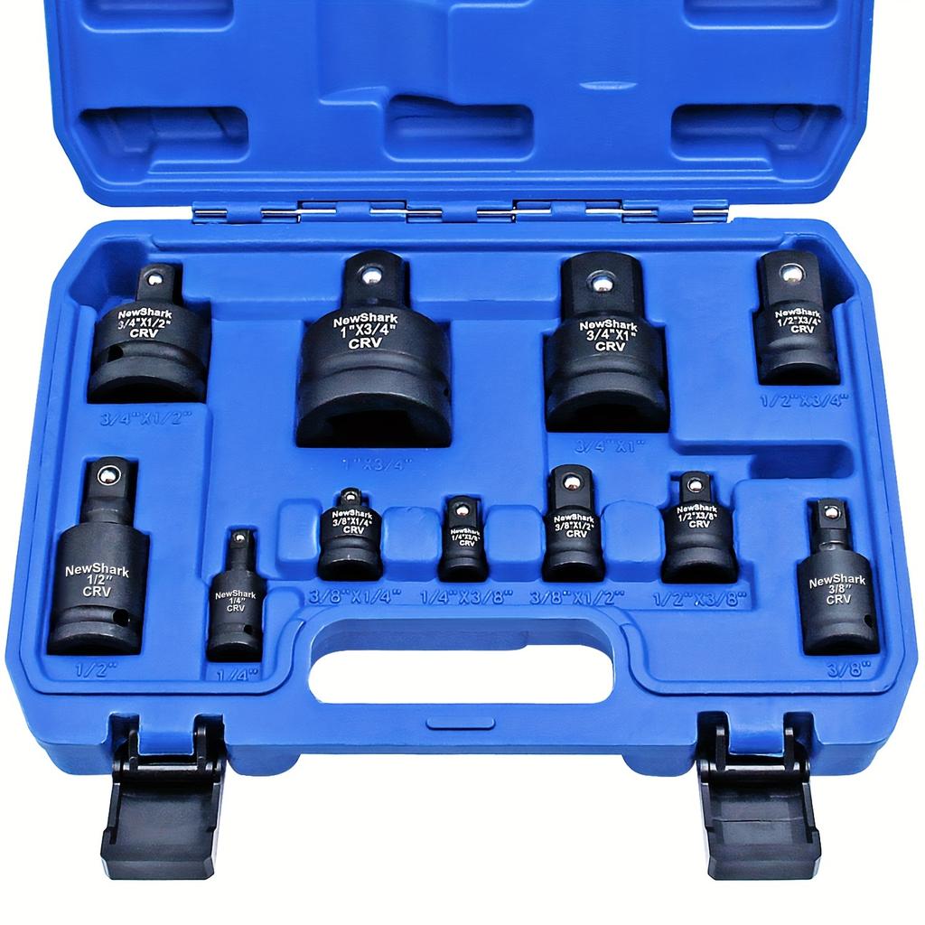 11pcs Impact Adapter and Reducer Set and Universal Joint Swivel Socket Adapter Set,1/4"3/8"1/2"3/4"1"Drive Socket Adapter Set