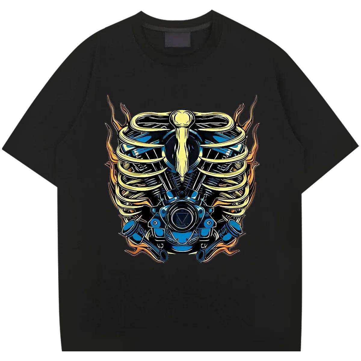 

Свободная футболка с круглым воротником и принтом черепов, мужская футболка в американском стиле в стиле ретро, графическая уличная футболка, удобные эластичные футболки в стиле хип-хоп XXXXXL