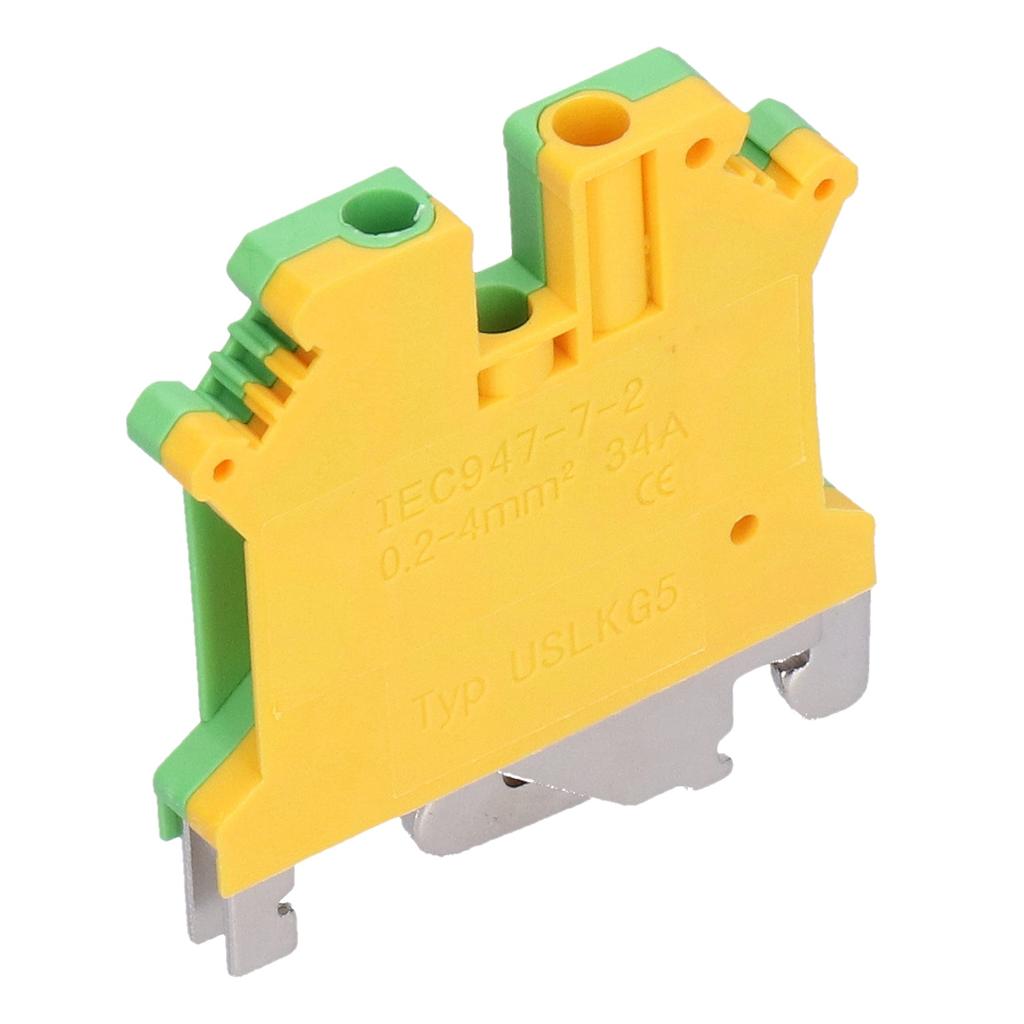 50 Stück DIN-Schienenmontageklemme 2-Kanal Seitenverdrahtung Erdungsklemmenblock 34A USLKG?5