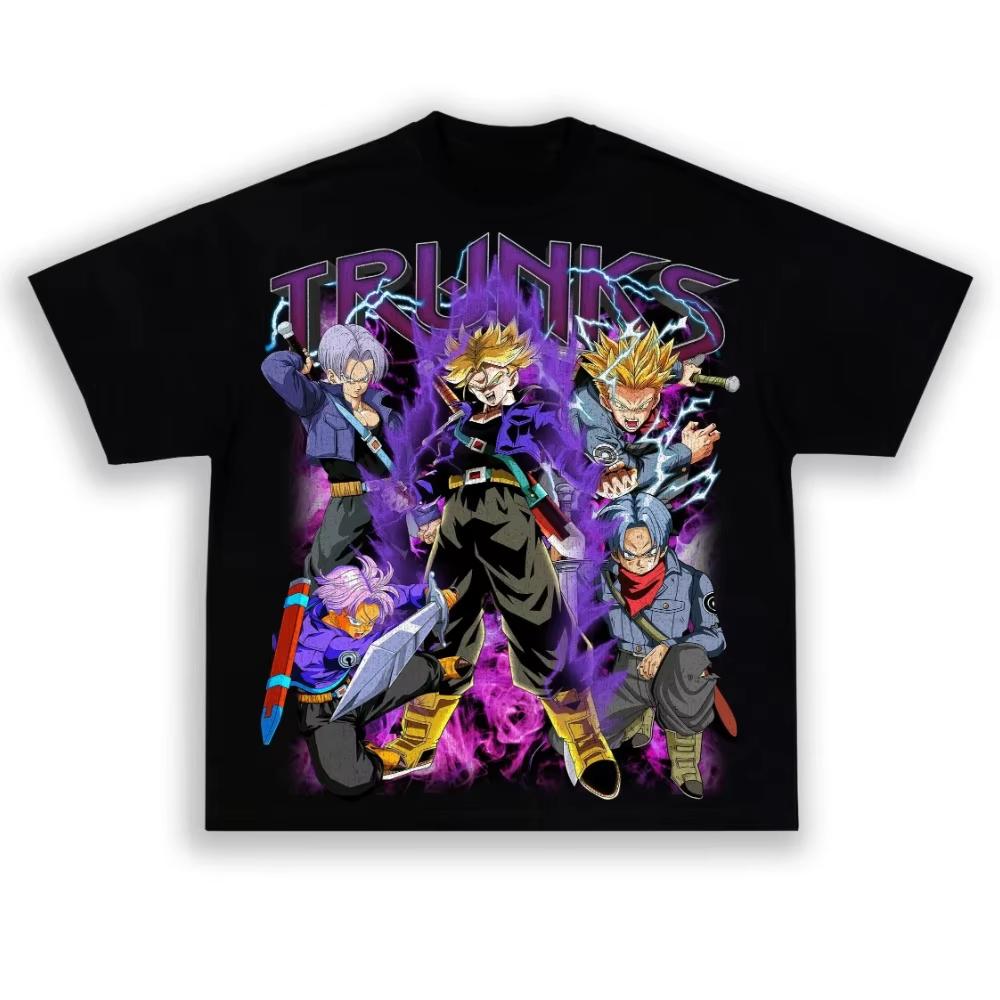 

Dragon Ball Unisexs and Womens Tshirt Trunks Anime Tee Summer Spring Boys Short Sleeves Luxury Brand Parentchild Outfits L