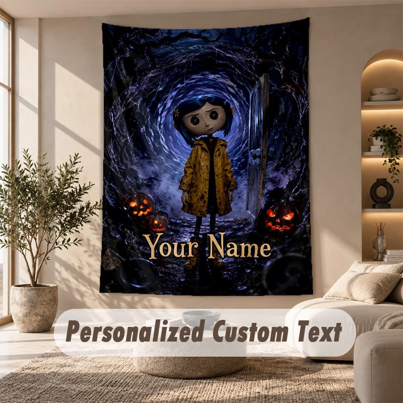 Tapestry Custom Name Text, Wall Hanging Tapestry Home Room DecorCoraline Other Mother