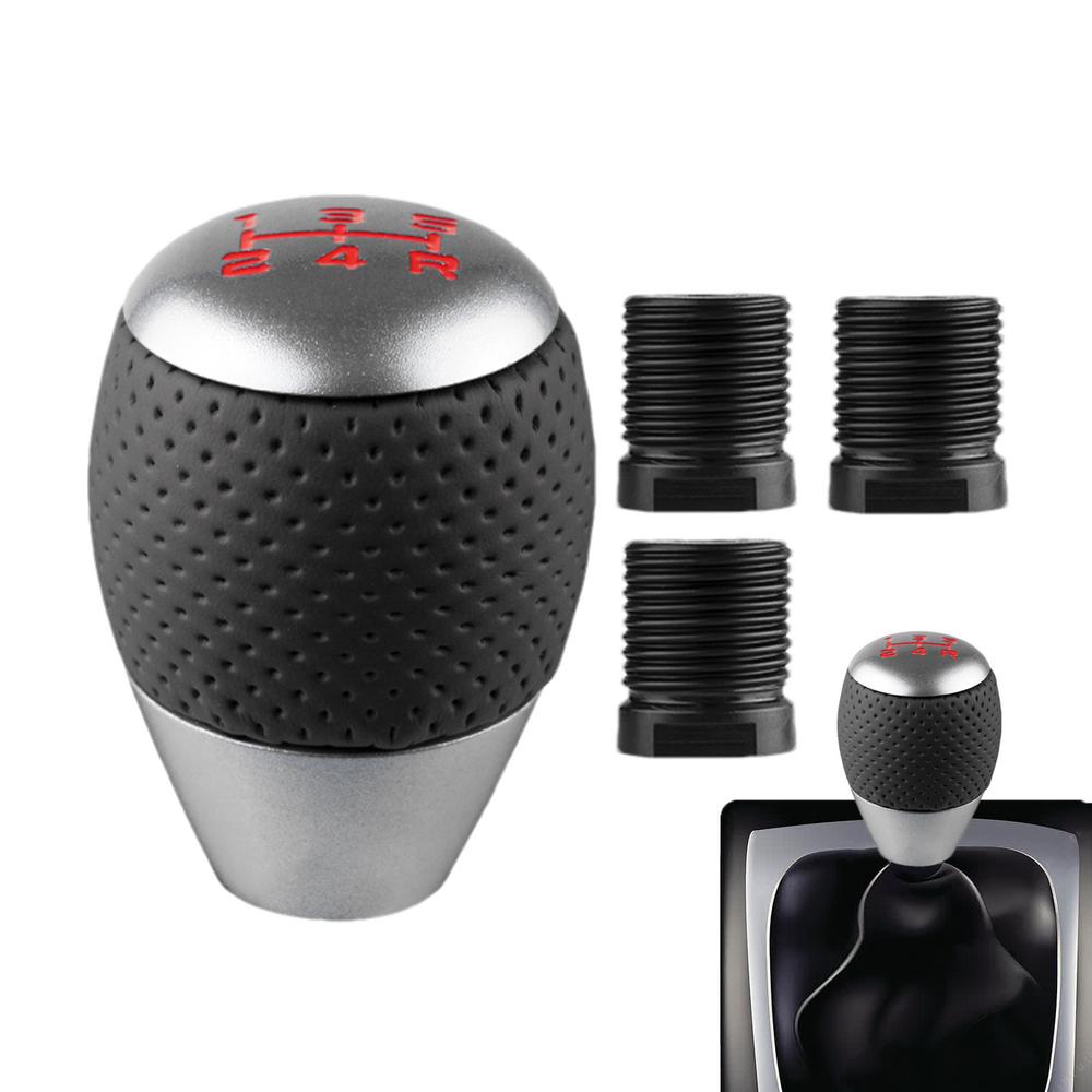 

Ручка переключения передач автомобиля 5-ступенчатая ручка рычага переключения передач кожа и алюминий M8 M10 M12 ручка рычага переключения передач для автомобилей с механической коробкой передач серебряный