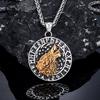 Nordic Wind Wolf Head Rune Pendant Necklace Personalized Stainless Steel Jewelry