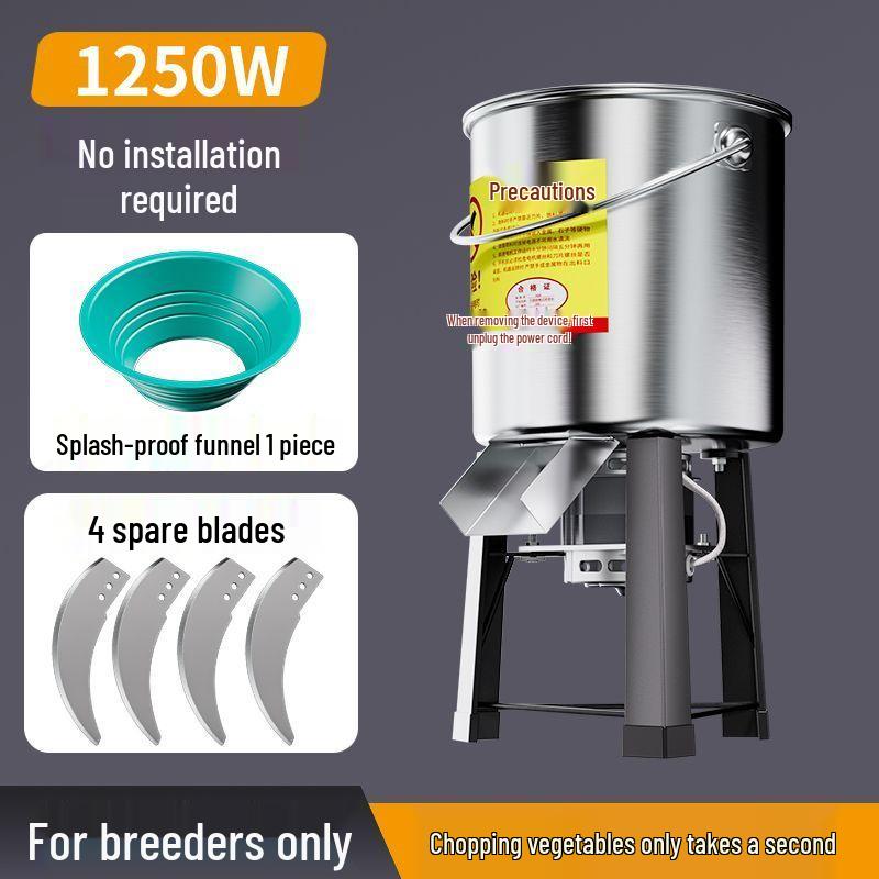 High-Power Automatic Grass & Vegetable Chopper with Bucket Feeder for Livestock