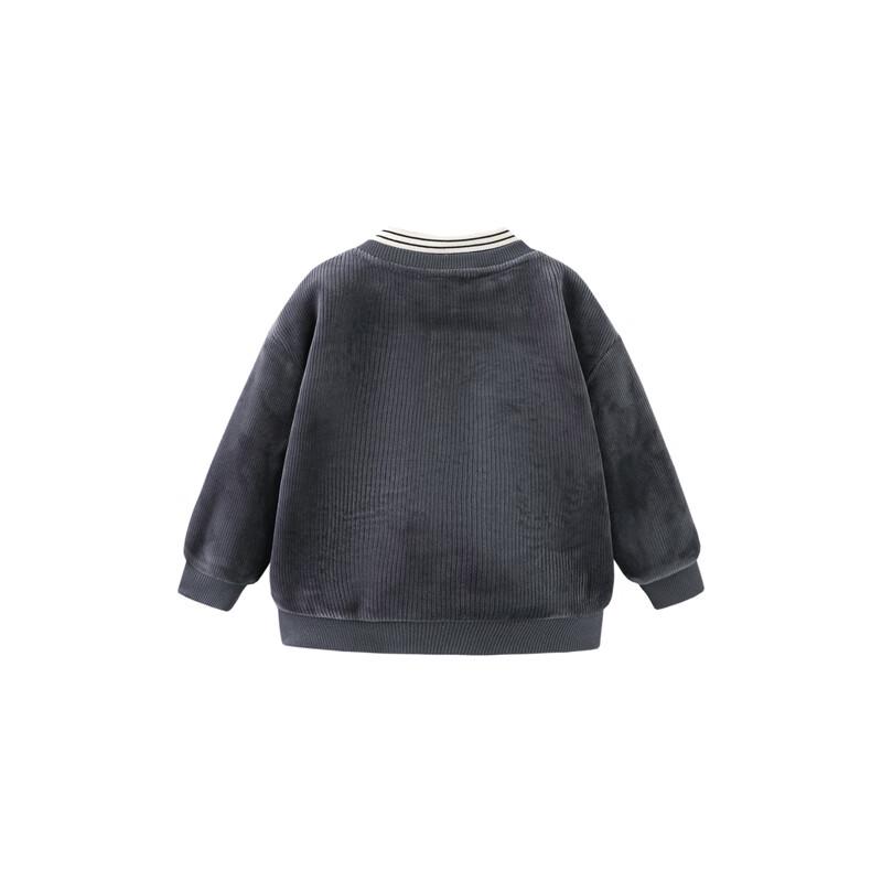 Mini Balabala Winter Fleece-Lined Crewneck Sweatshirt