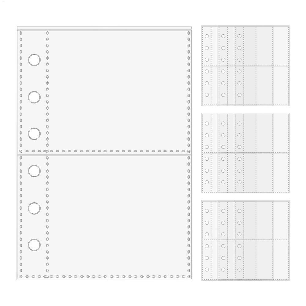 10pcs Sheet A7 Binder Refill Clear PP Pocket 6 Rings Loose Leaf Inner Page for Idol Photocard Holder Book
