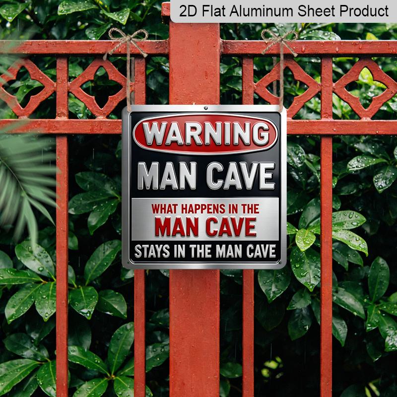 2D Flat, 1pc, Vintage Metal Aluminum Decorative Sign, Warning for Man Cave, Retro Wall Art, Home Decor for Man Cave, Garage, Game Room, Entryway