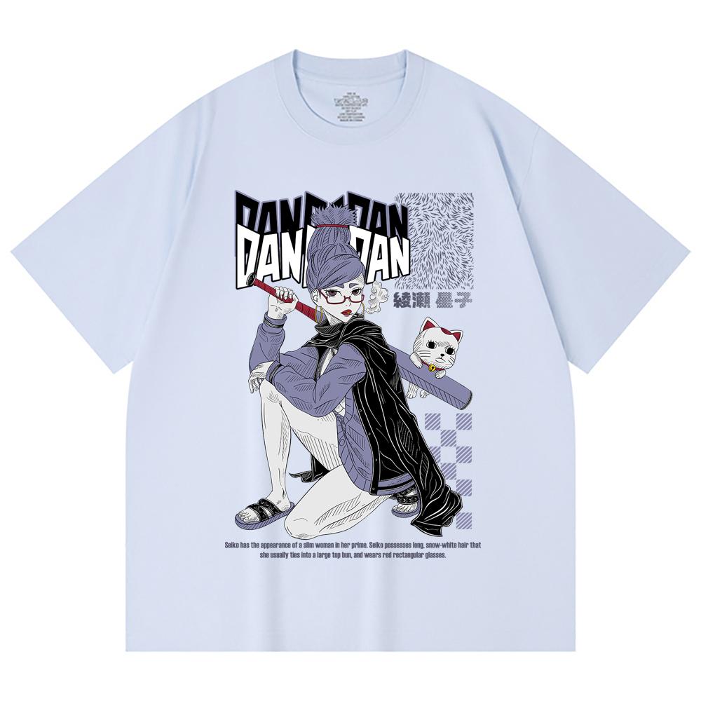 230 g/m² 100% Baumwolle Dandadan V3 Seiko Print Unisex Schweres Baumwoll-T-Shirt