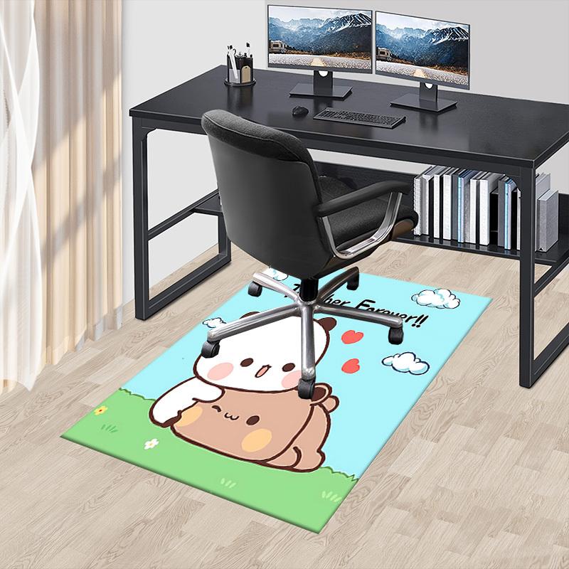 1PC Panda Love Anti-slip carpet, suitable for Office, bedroomand playrooms. It can also be used as a sofa footrest cover-R25