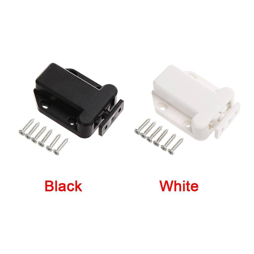 10 ST Osynligt Möbellås Skåp Trycklås med Tyst Pop-up Funktion Tryck för att Öppna Spärrlås för Skåp Garderob