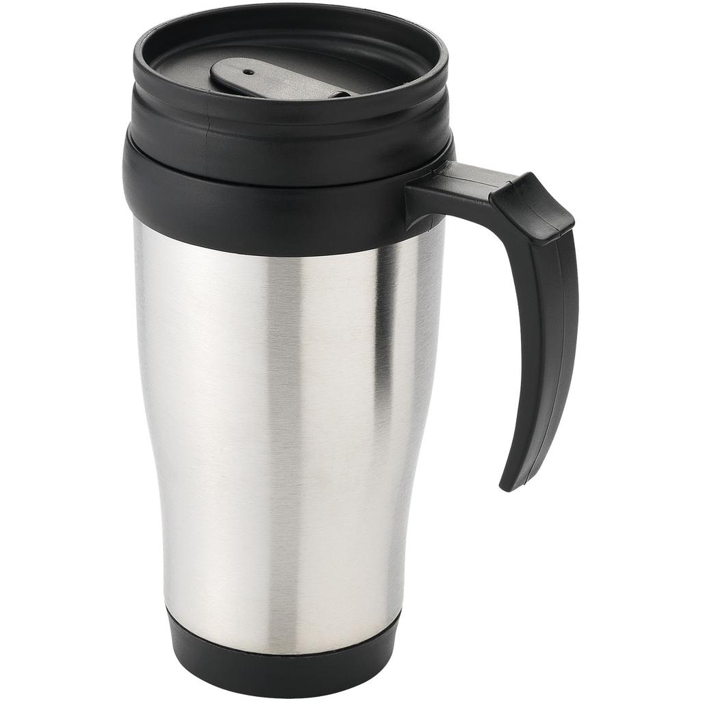 Glass "Sanibel" 400 ml insulated mug Silver