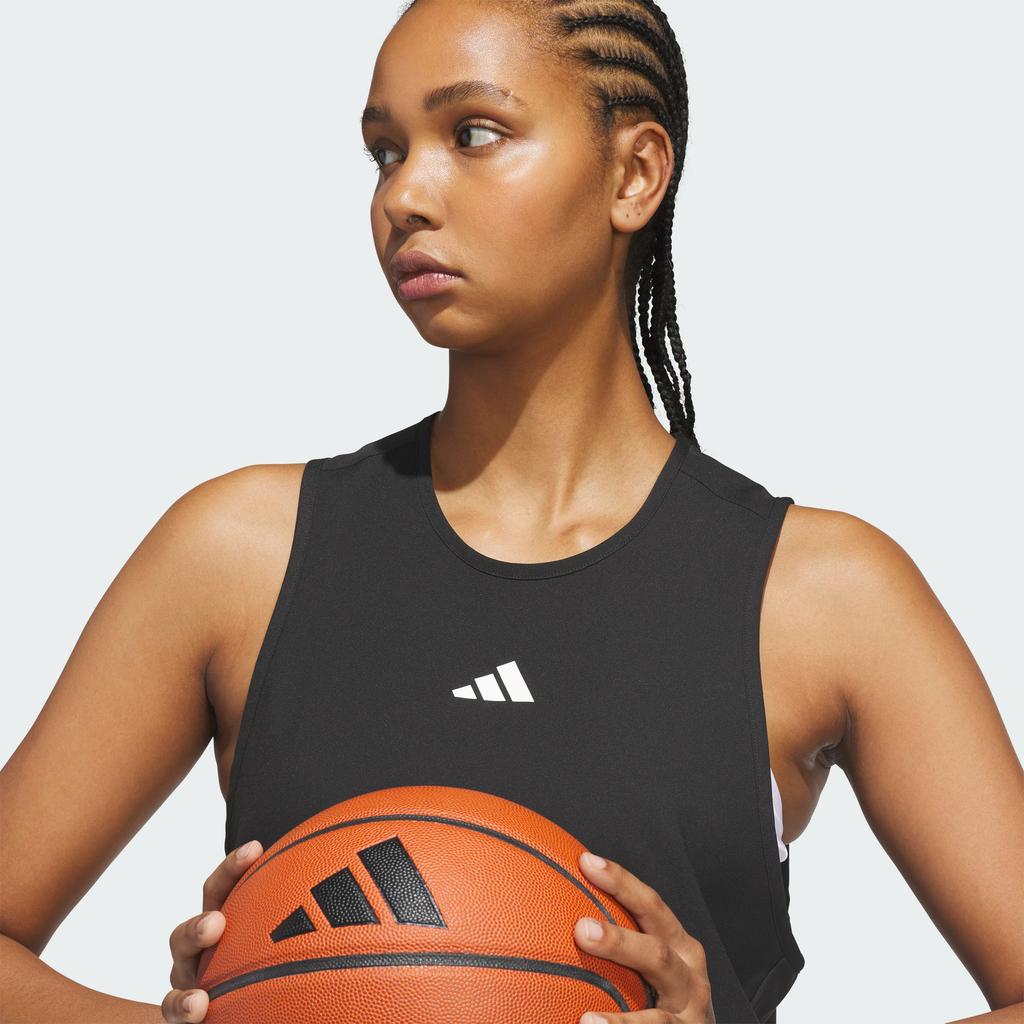 Adidas BASKETBALL Fitness Clothing Women's Black Crew Neck Moderate Ot