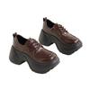Black British style small leather shoes, new retro platform heightened Mary Jane shoes
