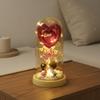 Love Heart Lamp-up Cloche Couple Figurine Glass Dome House Decoration Indoor Lighting for Girlfriend, Bedroom