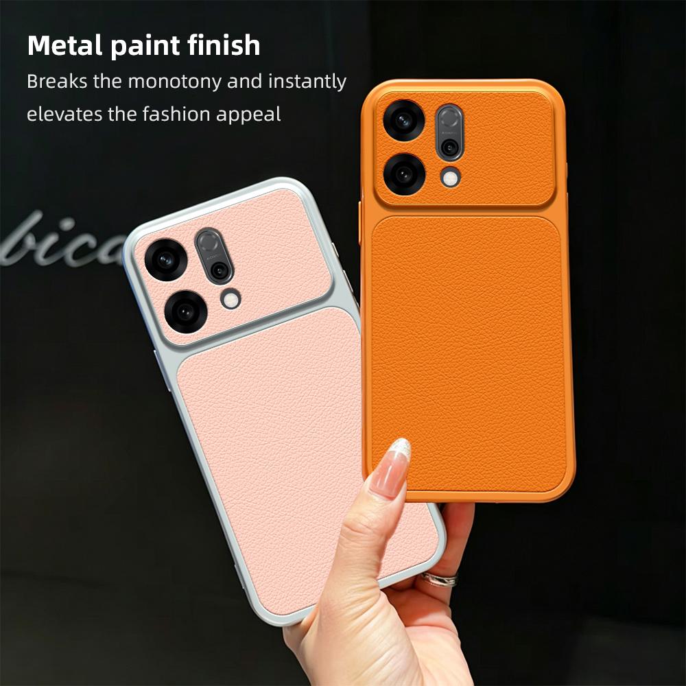Phone Case For OPPO Reno 14 14F 13 13F 11 12 12F 11F 10 Pro Plus Coque Candy PU Lambskin Camera Protection Soft Back Cover