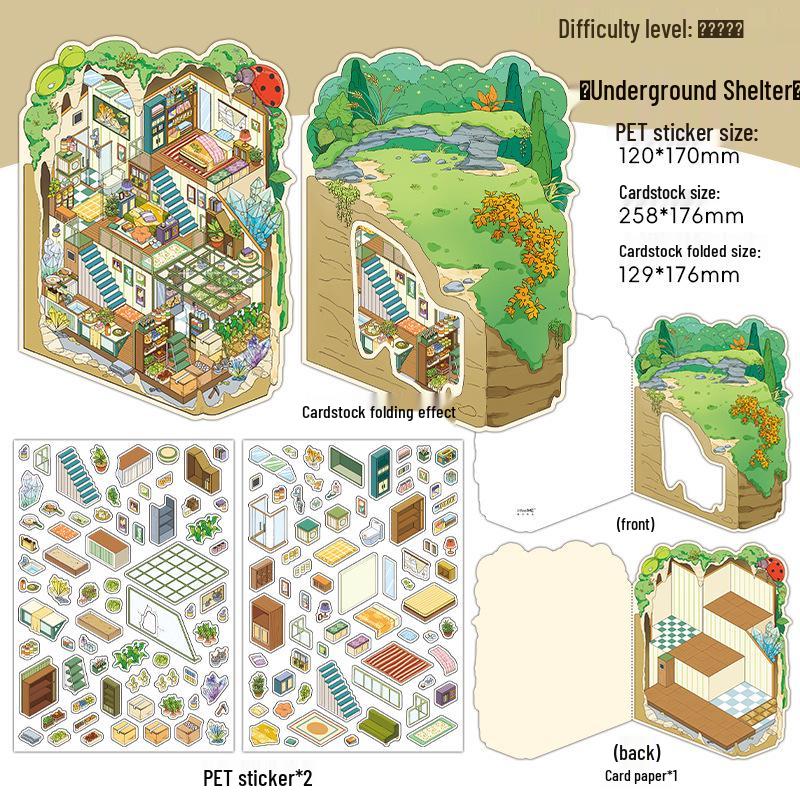 Infeel.Me 2.5D Scenery Stickers - My Little House Series: Episode 7 Miniature Houses Craft Fun