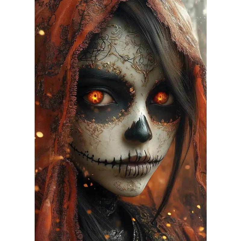 Mexican Day of The Dead La Catrina Sugar Skull Girls Poster Prints Gothic Canvas Painting Art Picture for Room Home Decor