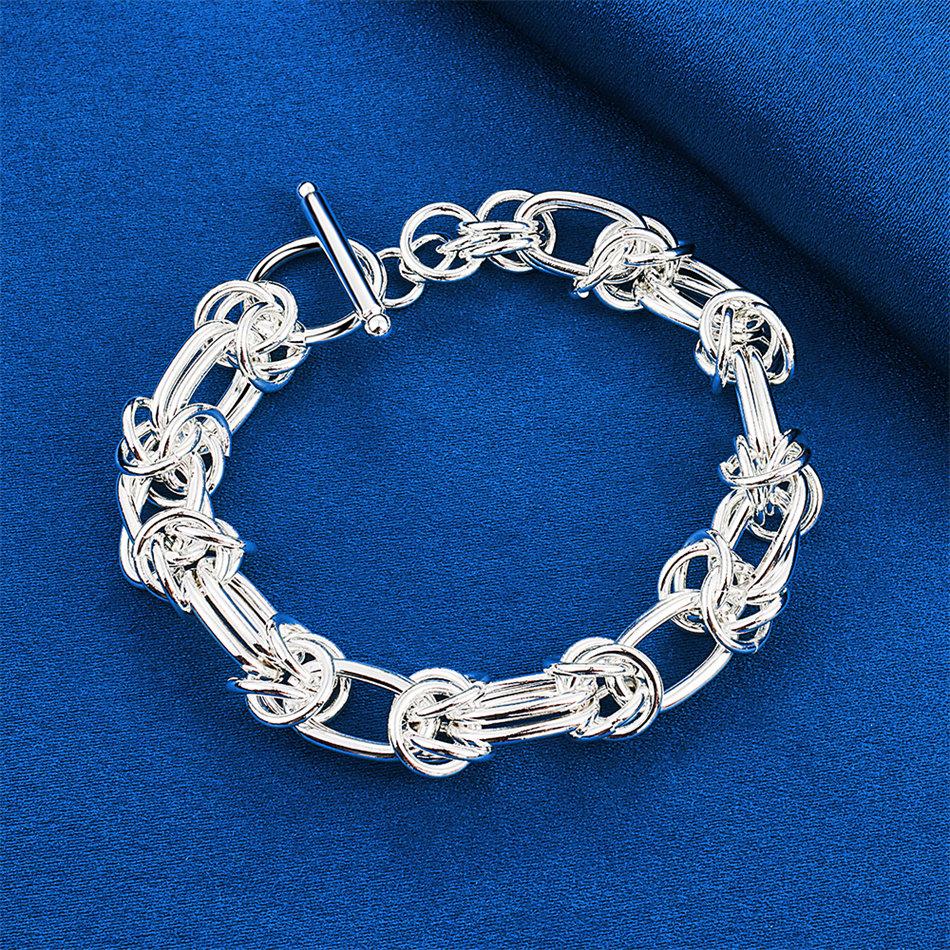 925 sterling silver 8-inch exquisite woven bracelet, fashionable men's and women's party wedding accessories and accessories