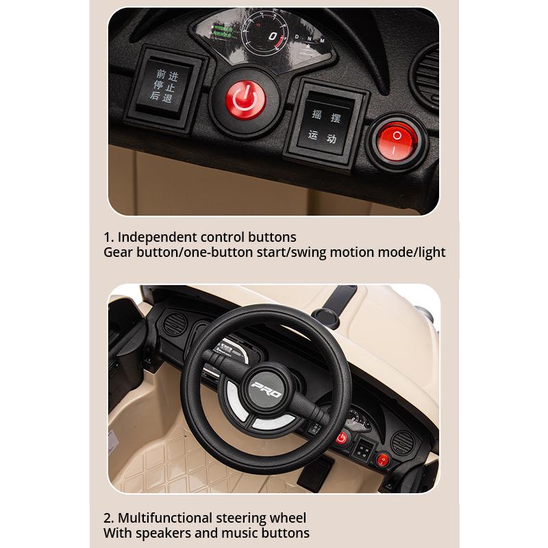 Nové dětské elektrické sportovní autíčko se čtyřmi koly pro miminko s pomalým startem s osvětlením houpačky Bluetooth
