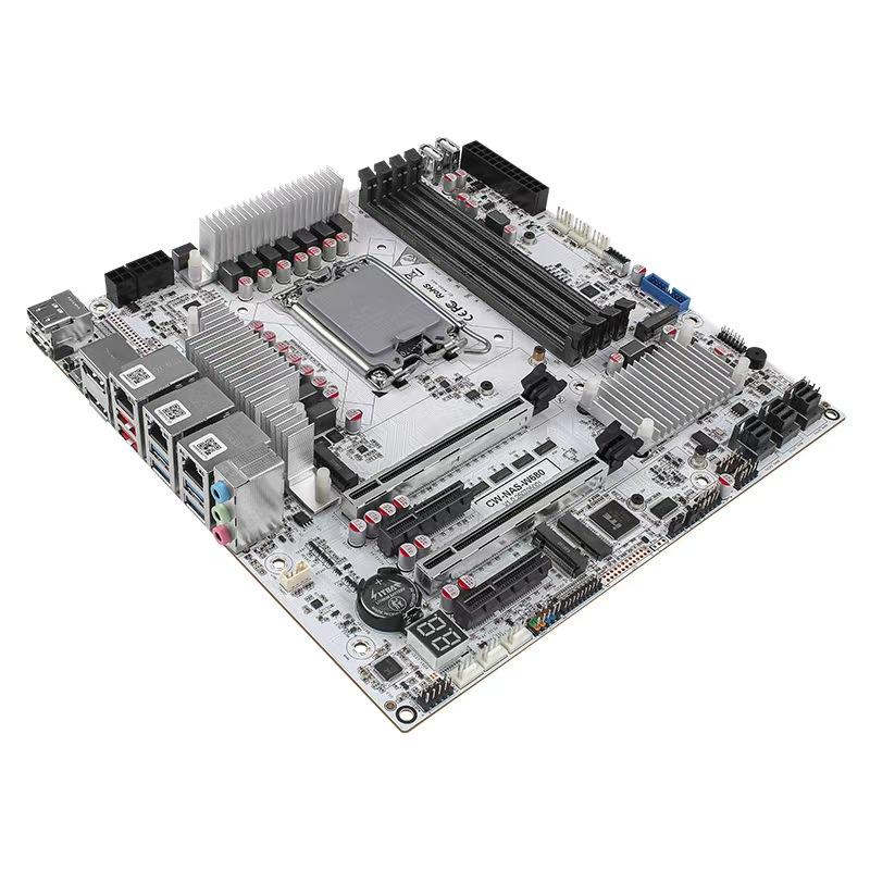 W680 LGA1700 NAS-Motherboard 12.-14. Gen Intel Core DDR5 PCIe 5.0 12×SATA 3.0 3×M.2 NVMe All-in-One NAS-Server-Workstation für DIY-Enthusiasten