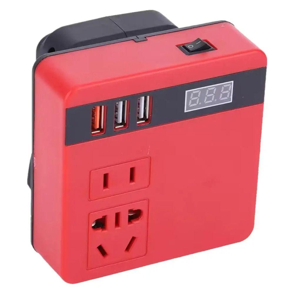 1 Stück 18V 20V auf 220V Batterie-Wechselrichter Multifunktional 120W Intelligenter Transformator Doppelstecker Haushalt Außenbereich Arbeitswechselrichter