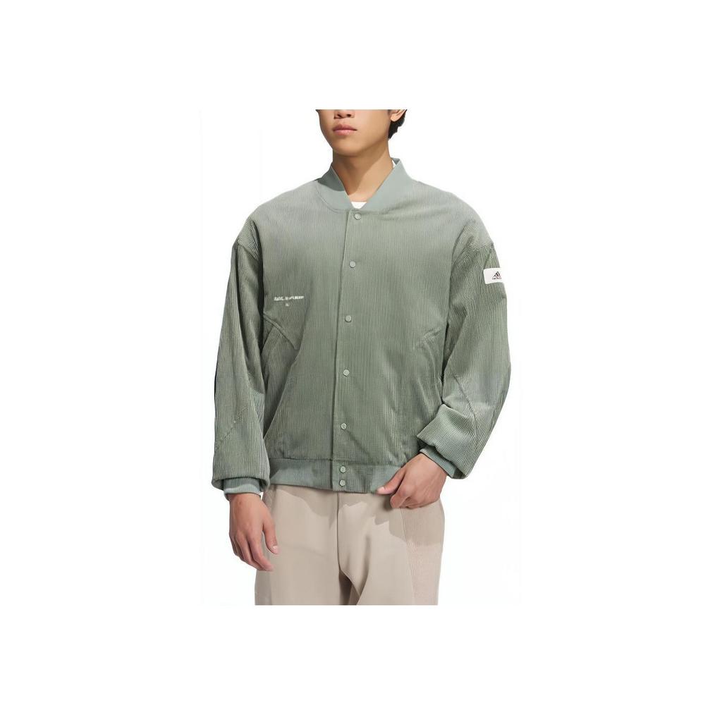 Adidas Sportswear Lounge Jacket With Solid Color Logo Men Outerwear Silver Gray Green IQ1389