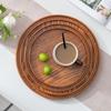 Round Wood Serving Tray Natural Candle Holder Tray Multifunctional Storage Tray  Kitchen Counter