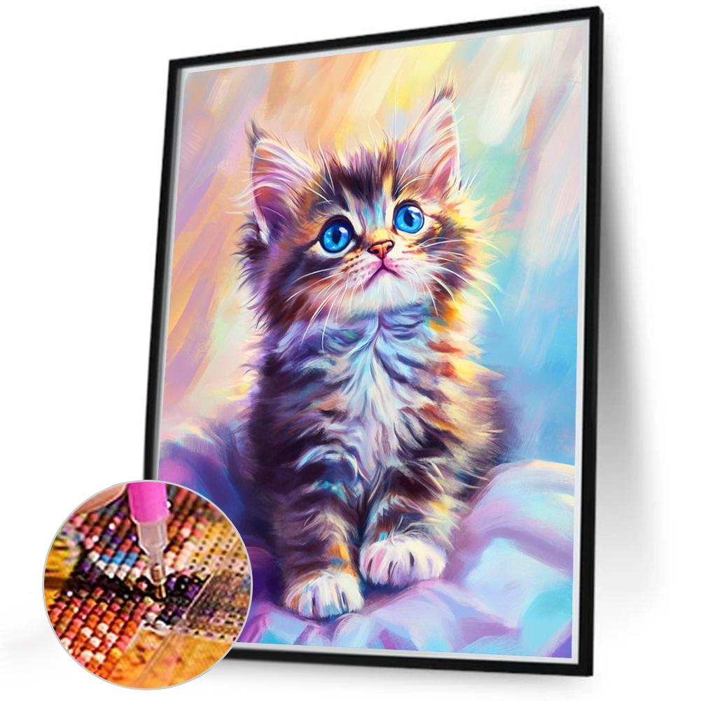 

5D-Diamantgemälde zum Selbermachen Runder Bohrer Katzen-Set Heimdekoration Kunst