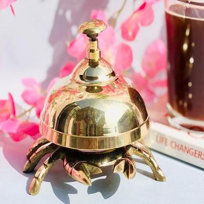 Antique Decor Brass Crab Desk Nautical Bell Counter Bell Office Bell Reception Bell Birthday Gift